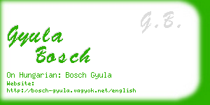 gyula bosch business card